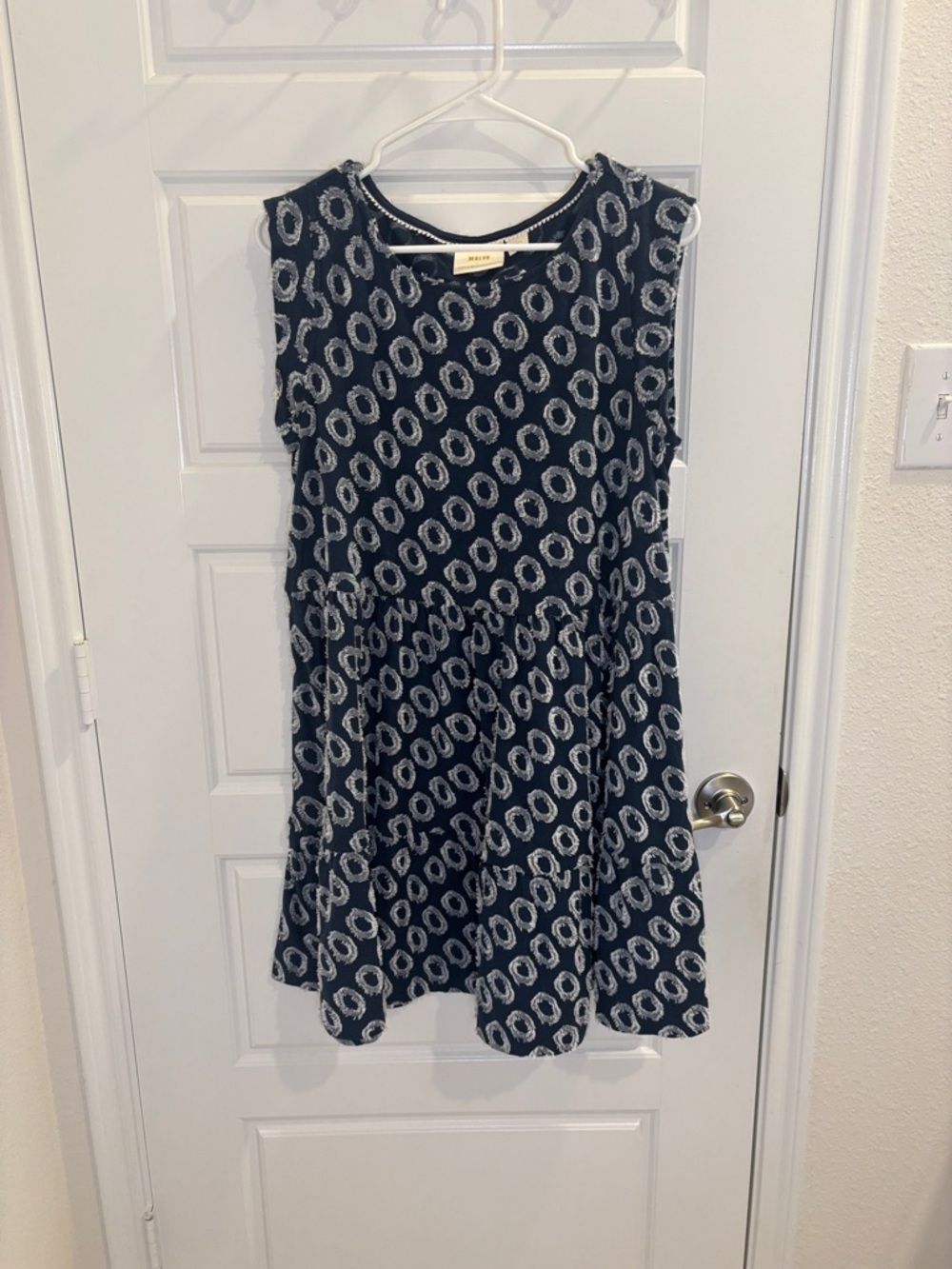 Maeve Anthropologie Navy Textured Sleeveless Mini Dress Small